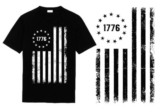 Celebrate Independence: The 1776 Flag T-Shirt Design