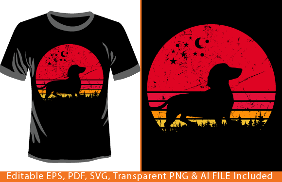 Unleash Vintage Charm with the Dachshund Retro T-Shirt Design